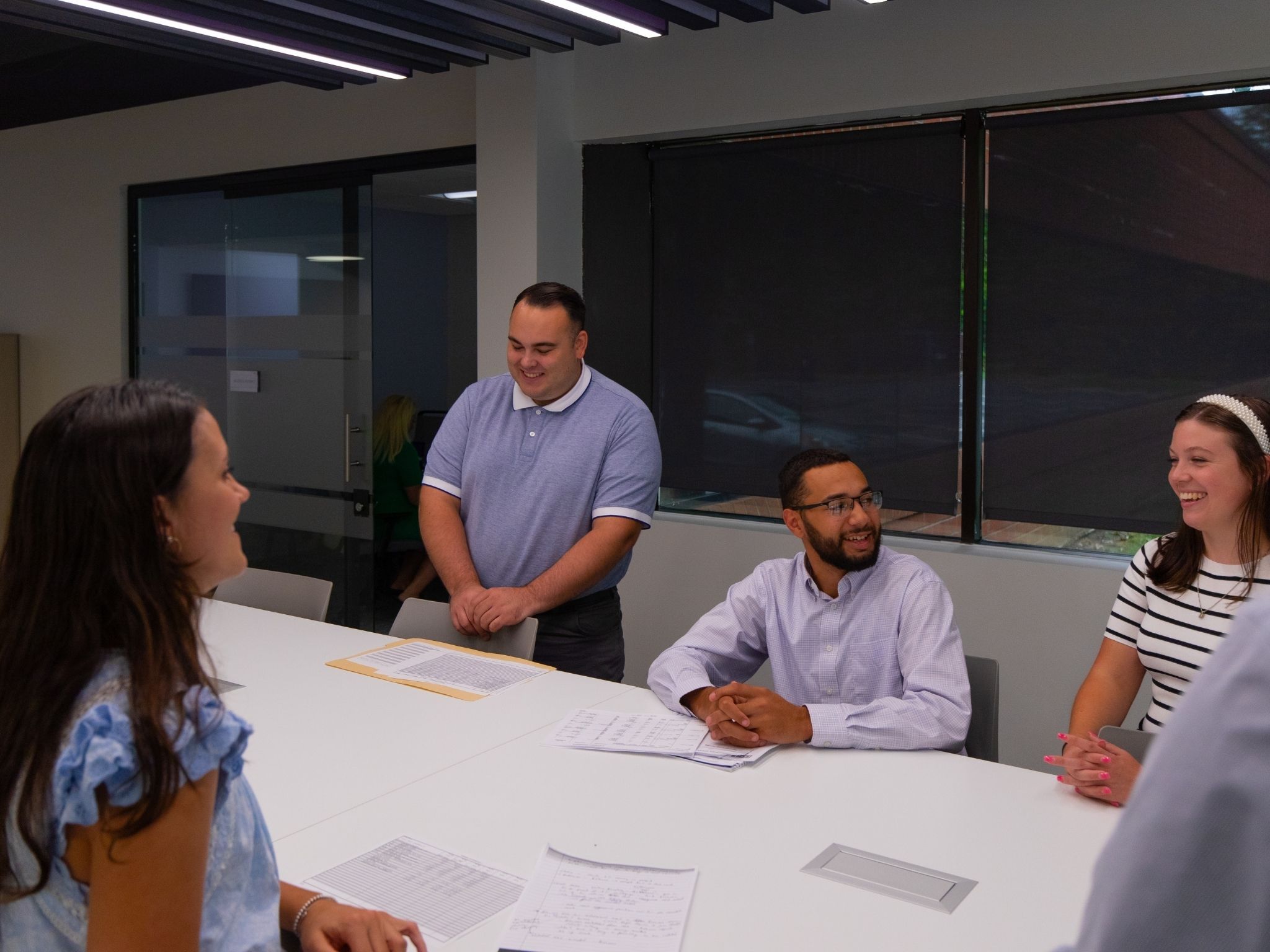 Interns having a meeting